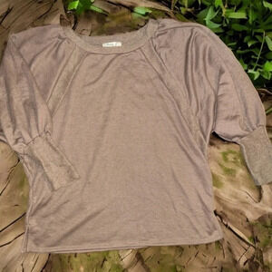 Lovely J Dolman sleeve Terry cloth long sleeve top